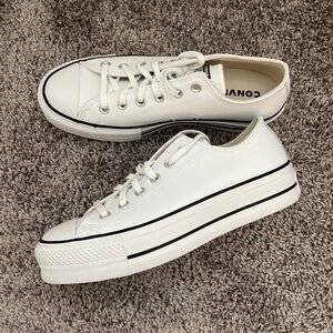 NEW Platform White Leather Converse